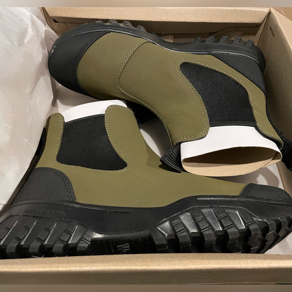 Women’s 5.5 Waterproof Magda Boot from WODEN in color dark olive